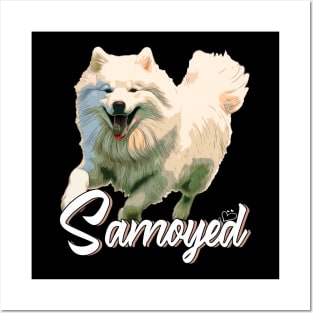 Furry Friends Fiesta Samoyed Dreams, Stylish Tee Extravaganza for Dog Lovers Posters and Art